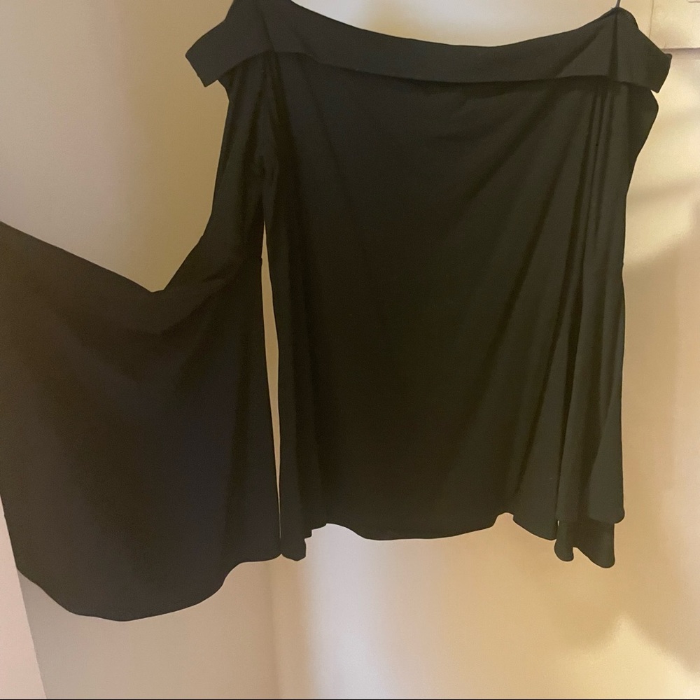 Express Bell Sleeve Black Top Size L